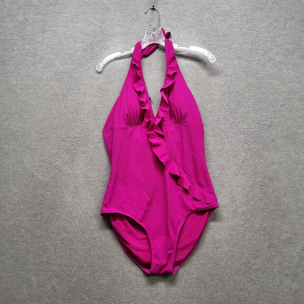 Assets By Sara Blakely Spanx Women Swimwear XL Pink One Piece Ruffle Love Your